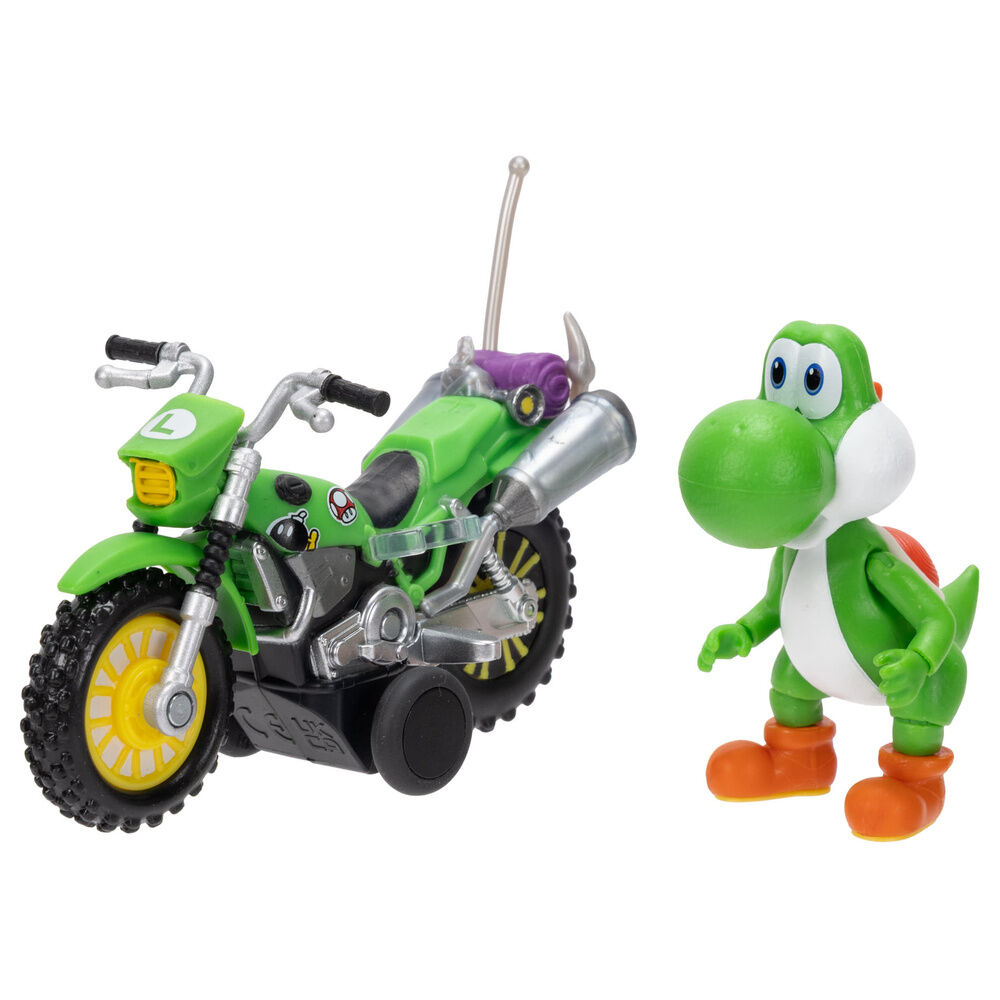 Super Mario Movie Vehicle:  Yoshi figura motorkerékpárral
